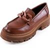 Toocool Scarpe Donna College Mocassino carrarmato Casual YG898 [40,Cuoio]