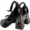 FQLGJMY Donna Piattaforma in Pelle brevettata Mary Janes Abito Pompe Gothic Scarpe Tacco Basso Grosso Dolce Lolita Chiuso Dito Caviglia Cinturino Regolabile