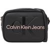 Calvin Klein Jeans Borsa a Tracolla Donna Piccola, Nero (Black With Rose), Onesize