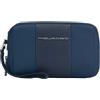 PIQUADRO - Pochette 3 Scomparti Portacarte - Uomo - Colore Blu