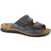 inblu IDRO Ciabatta Uomo Doppio Strappo Sottopiede Pelle Imbottito Tacco 3 CM Articolo ID-2 (Blu, 43)