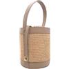Superflybags Donna Borsa Secchiello a Mano in vera Pelle con Rafia Modello GHANA SMALL 14x17x14 Made in Italy