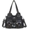 Angel Kiss Piccola borsa a tracolla da donna, in ecopelle lavata con molteplici tasche, borsa a mano con tracolla regolabile