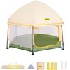 Jovikids per Bambini, Bambini Cameretta 150 * 150 * 105 cm Facile Assemblare, Maglia con Cerniera, Pop Up Play, del Castello Interna ed Esterna Facile da Trasportare (beige)