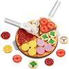 TTOPBAO 27 Pezzi Cucina Giocattolo per Bambini, Set di Accessori Cucina Bambini, Frutta da Tagliare Giocattolo Fai-da-Te in Legno Vari Frutta e Verdura Giocattolo, Regali educativi per Bambini