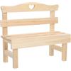 JOINPAYA Piccola Panca in Legno Naturale Color Kaki Motivo a Cuore Intagliato, Decorazione Semplice per Giardini in Miniatura e Accessorio Fotografico Creativo