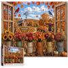 Tucocoo Puzzle da 1000 pezzi per adulti Autunno Cristiano Fattoria Puzzle Fiori Autunno Zucca Patch Puzzle Rustico Fienile Paesaggio con Versi Bibbia Annaffiatoio Floreale Opera d'arte Regalo Decorazione del
