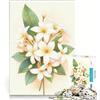 JIANGENNF Puzzle per ragazzi da 1000 pezzi con fiori di plumeria bianca giocattolo educativo per divertimento in famiglia compleanno e Natale 38x26cm