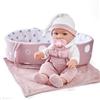 Enjoyin Set Regalo Bambola Neonato 30 cm (12'') con Culla Morbida Portatile, Vestito Rosa, Ciuccio, Copertina e Cuscino, Gioco di Ruolo per Bambine e Bambini da 3 Anni in su
