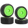 EONANT Set di 4 pneumatici e cerchioni premontati, per auto Losi Micro-B RC, parti di aggiornamento Losi MicroB (verde)