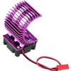 Dilwe Radiatore Motore con Ventola, Accessorio RC con dissipatore in Alluminio per 540/550 Motor di Auto RC elettrica 1/10 (Viola)