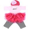 WEQNT Set di vestiti per bambole Reborn da 50-55 cm, 4 pezzi con body, tutù, leggings e cappello all'uncinetto con fiore, rosa e rosa