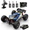 Ledovan MJX 16213 - Auto da corsa telecomandata, 1:16, 45 km/h, auto da corsa RC ad alta velocità per adulti, 4 WD senza spazzole, fuoristrada Drift, 3 batterie, blu, con corpo nero