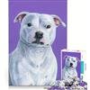 JIANGENNF Puzzle per adulti da 1000 pezzi con cane Pitbull bianco giochi divertenti attività per la famiglia compleanno e Natale 38x26cm