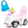 M MOLTO MOLTÓ | Girello RIBLIE GO Rosa con 10 Blocchi + Bavaglino in Silicone | Girello e Cavalcabile 2 in 1 | Sicuro, Divertente e Colorato | Dai 10 ai 36 Mesi