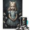 JIANGENNF Puzzle per ragazzi da 1000 pezzi Coniglio Bianco Foresta Infestata Giochi Rilassanti Decorazione Artistica per la Casa Adatto per la Decorazione della Scrivania 38x26cm