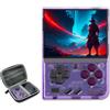 CredevZone Miyoo Mini Plus - Console di gioco portatile da 3,5 pollici, 640 x 480 IPS, 3000 mAh, compatibile con custodia portatile multiplayer, viola trasparente