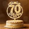 Seutgjie Decorazione torta 70° compleanno donna uomo Seutgjie 70° compleanno Cake Topper in legno con catena luminosa a LED 1956 fino al 2026 decorazione torta
