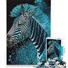 JIANGENNF Puzzle per ragazzi da 1000 pezzi con zebra e astronauta gioco pratico difficile e stimolante cerca un gioco impegnativo 38x52cm