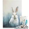 JIANGENNF Puzzle da 1000 pezzi per adulti raffigurante un coniglio bianco in un campo blu ideale per giochi in famiglia con taglio di precisione perfetto per collezionisti e appassionati di belle arti 50x75cm