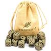 Waldfelsen 6, 12, 20, 30 o 50 dadi in legno di faggio di alta qualità, dadi da gioco in legno standard da 16 mm, con sacchetto di stoffa, set di dadi (grigio, 12 pezzi)