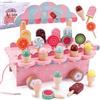 TEGOVE Gelateria Giocattolo per Bambini,Giocattolo per Gelato in Legno,Gelateria Cucina Giocattolo Accessori,Negozio di Giocattoli,Giochi Accessori Cucina Gioco di Ruolo per Bambina 3+Anni