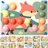 Nene Toys Gioco Chiodini in Legno Montessori 2+ - Puzzle Mosaico Bottoni Colori Pastello con 24 Chiodini & 12 Carte Modello - Gioco Educativo per Imparare i Colori, Motricità Fine - Bambini 2 3 Anni