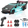 BIAOQINBO Drift 1:24 1000 mAh 20 km/h, 4WD, 2,4 GHz, con luci LED, giocattolo da corsa, regalo di compleanno, per bambini a partire dagli 8 anni (blu)