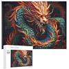 DWVTMNS Grande puzzle in legno di Natale puzzle adulti impegnativi puzzle drago cinese stampato puzzle puzzle (520 pezzi)