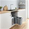 GROHE K500 Lavello da cucina in materiale composito nero granite, 1 vasca, 347x440x200 mm con kit di avviamento GROHE Blue Home Duo, 2 contenitori sottolavello, più caraffa in vetro con coperchio