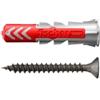 fischer DuoPower 8 x 40 S con viti zincate nere dal design industriale, tasselli universali 2K per calcestruzzo, pietra piena, pietra forata e cartongesso, 50 tasselli + 50 viti