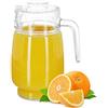 Relaxdays Caraffa in Vetro con Coperchio, 1,3 l, Manico Comodo, Cristallo, Lavabile in Lavastoviglie, Trasparente