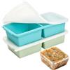 VINATO 2 Pezzi Contenitori Freezer in Silicone con Coperchio, 500ml Stampi per Alimenti in Silicone, Vassoio per Cubetti di Ghiaccio per Zuppe e Salse - Senza BPA & Lavastoviglie