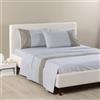 Caleffi Completo Lenzuola Matrimoniale Cotone con Angoli, 2 Federe Cemento | set parure completa, lenzuolo sopra, sotto e federa, tinta unita, morbido, traspirante, ipoallergenico, per letto