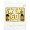 PD-Party 7050018 Compleanno Torta Candele | Festa | Decorazioni - 60 Years, Oro, 1cm Lunghezza x 3cm Larghezza x 9cm Altezza