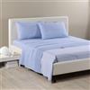 Caleffi Completo Lenzuola Matrimoniale Cotone con Angoli, 2 Federe Blu | set parure completa, lenzuolo sopra, sotto e federa, tinta unita, morbido, traspirante, ipoallergenico, per letto