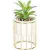 Sleepdown Halo Green Leaf Gold Cage Stand artificiale finta pianta per casa ufficio bagno decorazione interna estetica