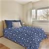 PENSIERI DELICATI Copriletto 170 x 280 cm, Telo Singolo 100% Cotone Pique, Ideale Come Telo Arredo, Coperta Salva Letto 1 Piazza, Fantasia Palla Blu, 100% Made in Italy