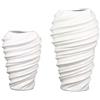 Casablanca modernes Design Casablanca Vaso decorativo in porcellana - Vaso in porcellana con struttura scanalata - Colore: Bianco smaltato - Altezza: 27 cm