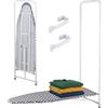 Relaxdays Asse da stiro da montare sulla porta, 108,5x43 cm, bianco/grigio | Pieghevole salvaspazio per ambienti piccoli