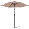Amazon Basics - Ombrellone da Giardino, Sollevatore a manovella e Pulsante inclinabile, 274cm, Marrone Chiaro