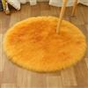 Tomifine Tappeto in Pelle di Agnello, Imitazione Della Pelliccia Tappeti, Morbido e Peloso per Stanza da Letto o Soggiorno Tappeto Soffice o Copertura per Divani e Sedie (80 cm,Giallo)