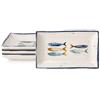WESTCRAFT Piatto in design mediterraneo con motivo sardina | Piatto piano marittimo (26 cm), piatto fondo (21 cm) o piatto da dessert (20 cm) - Robusto, gres, finitura liscia (set di 4 piatti (25 x 15 cm)
