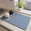 Highdi Tappetino Scolapiatti Assorbente, Grigio Tappetino Macchina Caffe Asciugatura Rapida, Antiscivolo Tappetino Scolapiatti Lavello Cucina per Bar, Club, Cucina (50x60cm,Blu)
