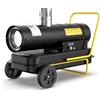 DAHTEC Riscaldatore Diesel Indiretto 30 kW - Termoventilatore Industriale - Serbatoio Grande Capienza 50L - Ruote, Termostato Regolabile - Per Officine, Cantieri, Uso Agricolo