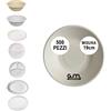 G.M. DISTRIBUZIONE 500 Piatti Fondo/Ciotola Bianchi in Polpa di Cellulosa 19cm, Ideale per Cibi Caldi e Freddi, Piatti Imperameabili Usa e Getta Adatti al Microonde, Biodegradabili e Compostabili