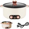 Ysislybin Pentola Elettrica, Pentola per Friggere da 5 Litri con Design a Scomparti Vaporiera Elettrica Antiaderente da 1350 W con 3 Regolazioni di Potenza per Cucinare in Pentola Preparare Zuppe Cucinare Noodl