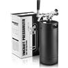 TMCRAFT - Mini Keg Growler da 4 litri - Sistema di kit di fusti per uso domestico pressurizzato in acciaio inossidabile per mantenere la freschezza e la carbonatazione della birra (nero opaco)