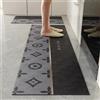 Highdi Tappeto Cucina Antiscivolo Scacchiera Scura Lavabile Tappeto Passatoia Cucina Tappeto da Cucina Lungo Tappeti Runner Tappeto Corridoio per Ingresso Soggiorno Bagno (60x200cm,Lusso)