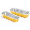 S.E.Q quick.simple.easy quick.simple.easy - Teglie rettangolari in alluminio con coperchio, confezione da 50 pezzi + 50 cucchiai in omaggio, pirottini rettangolari da 192,8 g, teglie da forno usa e getta, mini teglie da